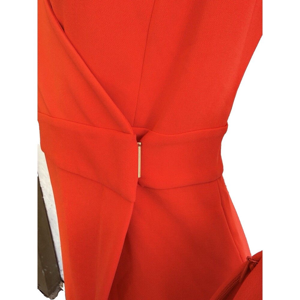 DIANE VON FURSTENBERG Wrap Dress Coral Red Long Sleeve Knee Length Size 4 - Picture 7 of 11